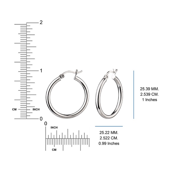 Set of 2 Sterling Silver Small Hoop Earrings - Picture 6 of 8